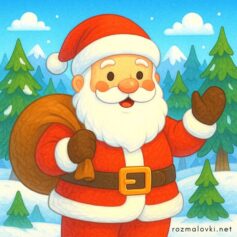Розмальовки з Дідом Морозом (Санта Клаусом) - скачати, роздрукувати безкоштовно А4