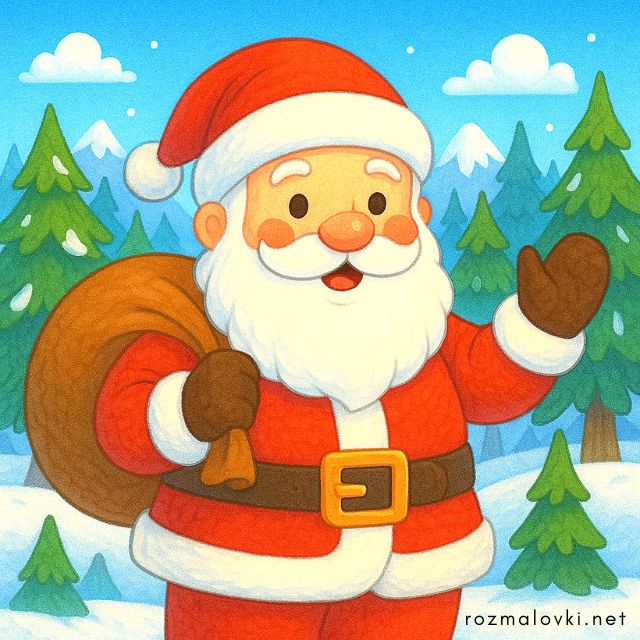 Розмальовки Дід Мороз (Санта Клаус) 🎅