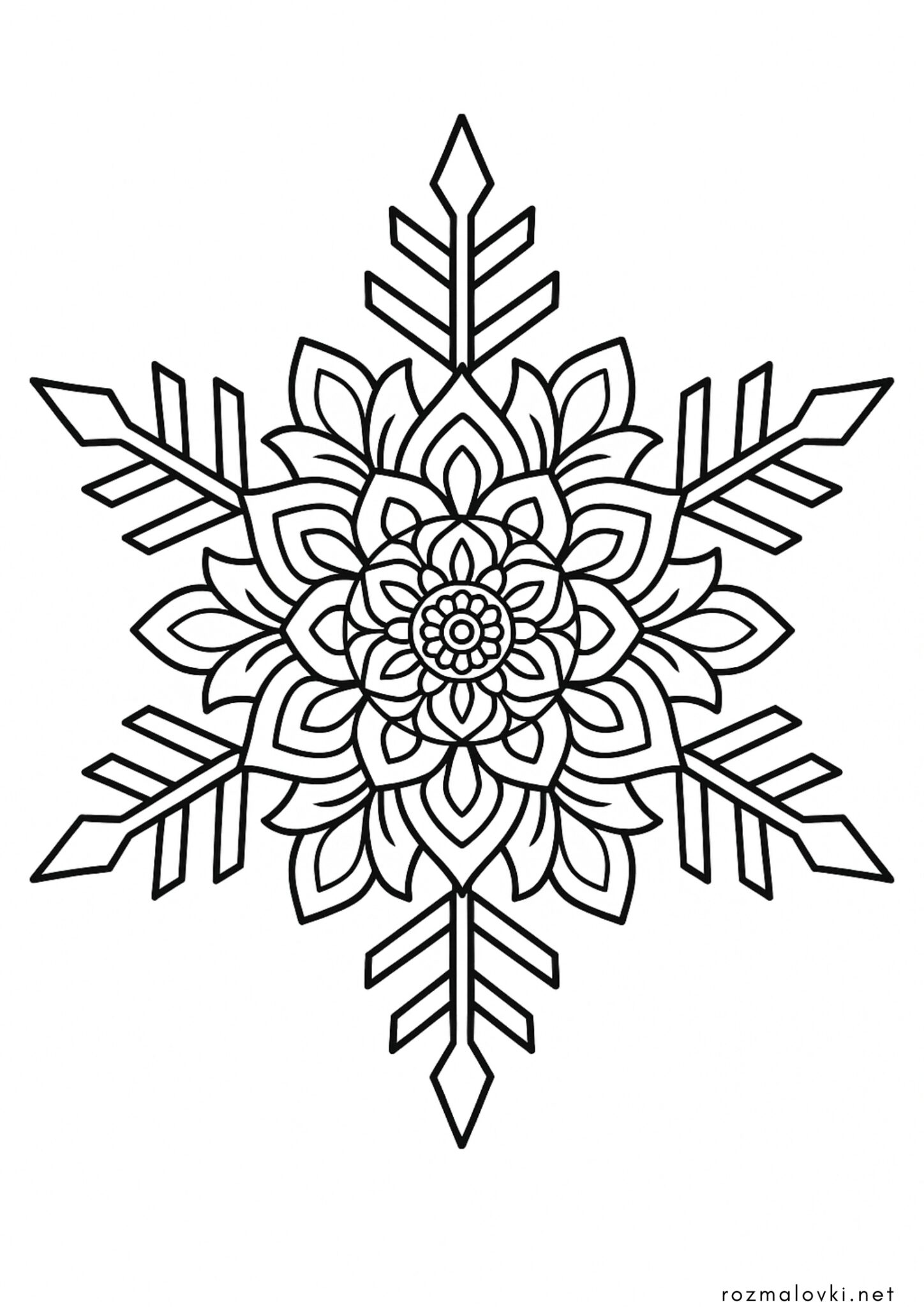 Раскраска Складна сніжинка