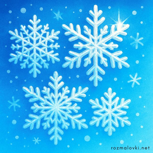 Розмальовки Сніжинки ❄️