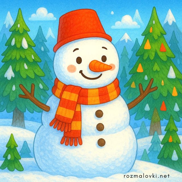 Розмальовки Сніговики ⛄