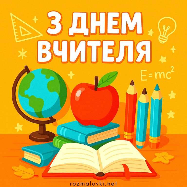 Розмальовки День вчителя 👨‍🏫