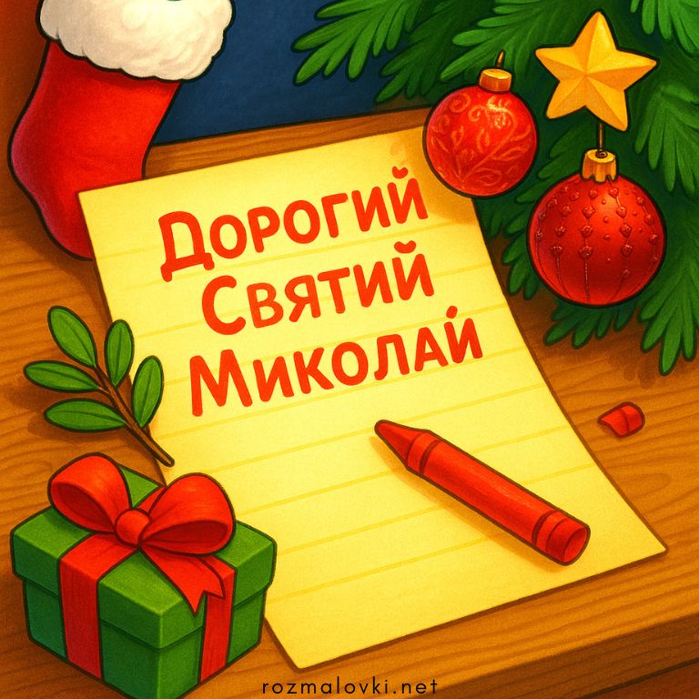 Розмальовки Листи Святому Миколаю ✉️