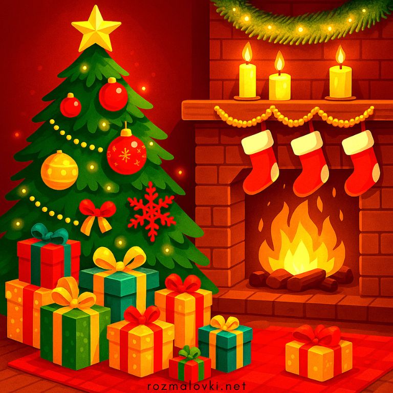 Розмальовки Новорічні, різдвяні ялинки 🎄