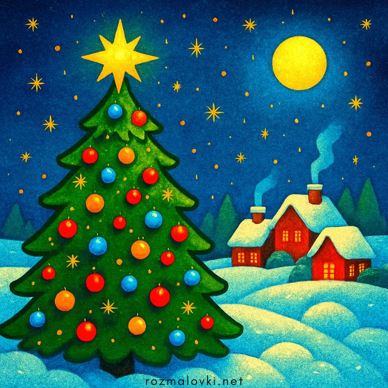 Розмальовки Новий рік 🎄