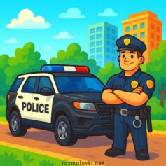 Розмальовки поліцейських машинок - роздрукувати безкоштовно А4, скачати