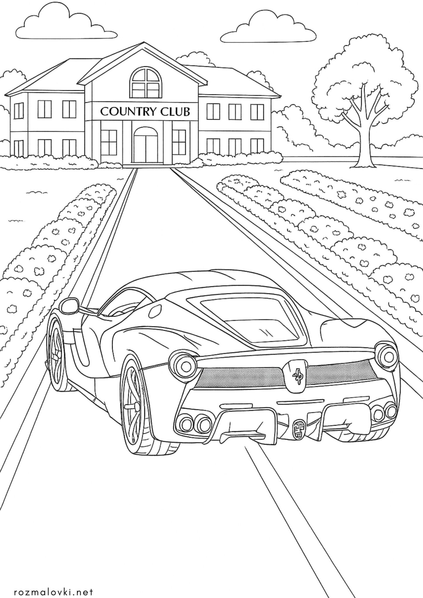 Раскраска Спортивна машина Ferrari LaFerrari