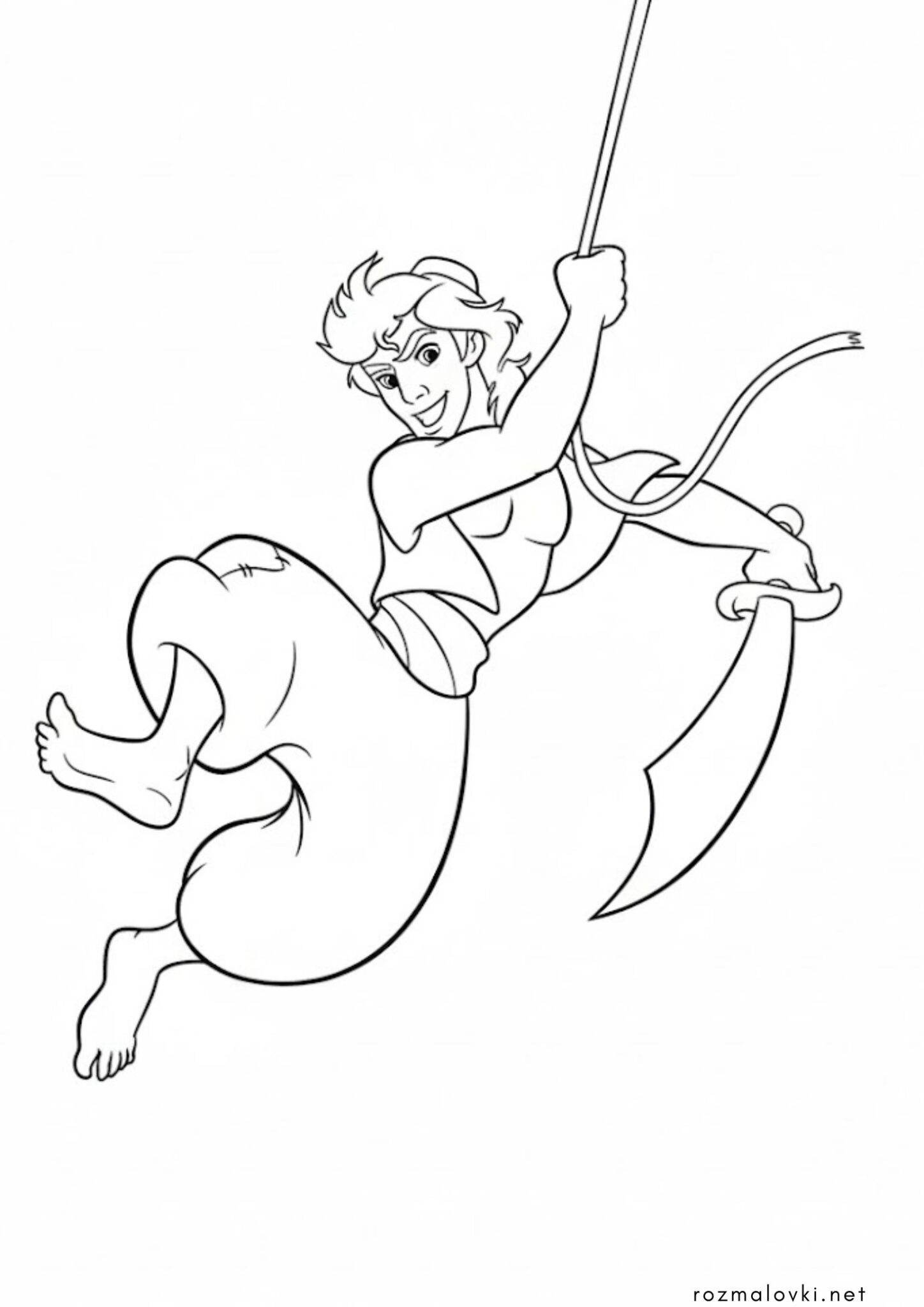 Раскраска Аладдін з мечем