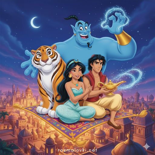 Розмальовки Аладдін 🧞