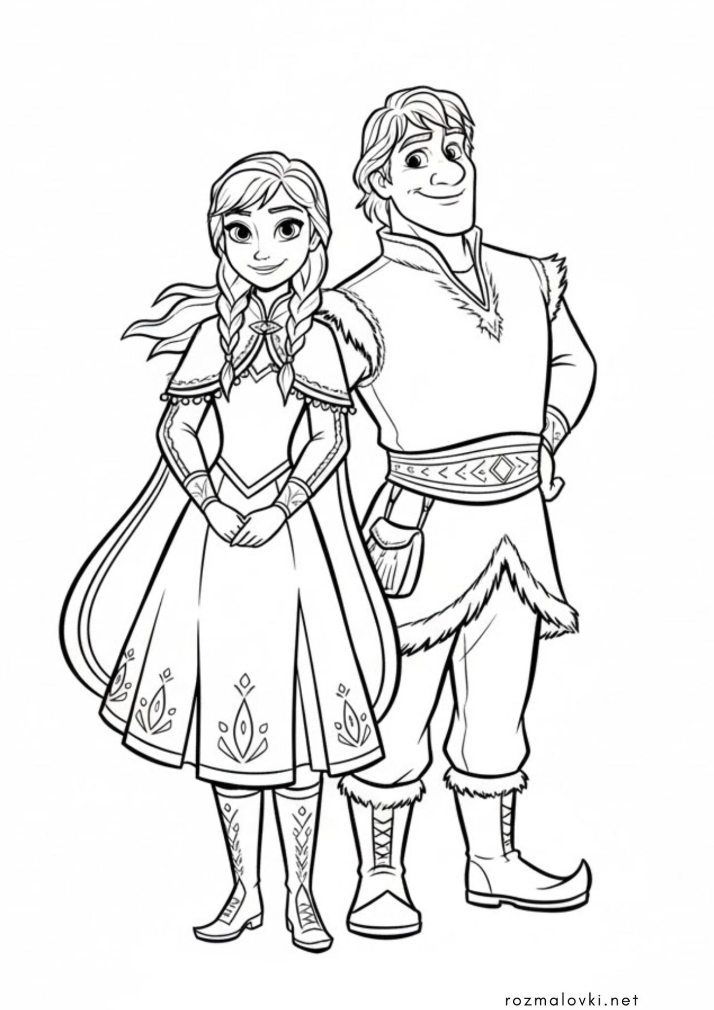 Раскраска Анна та Крістофф (Холодне серце)