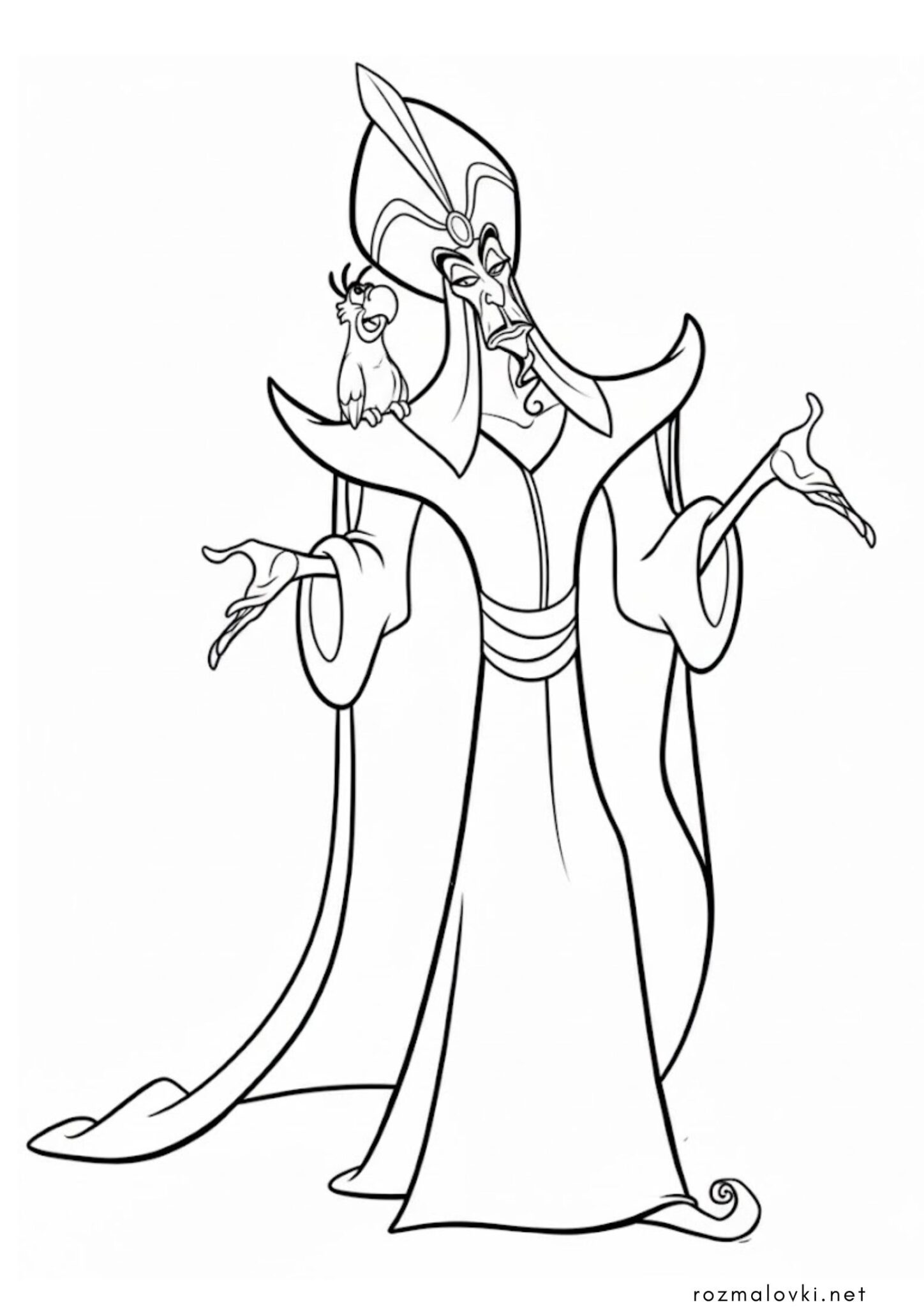 Раскраска Джафар та Яго (Аладдін)