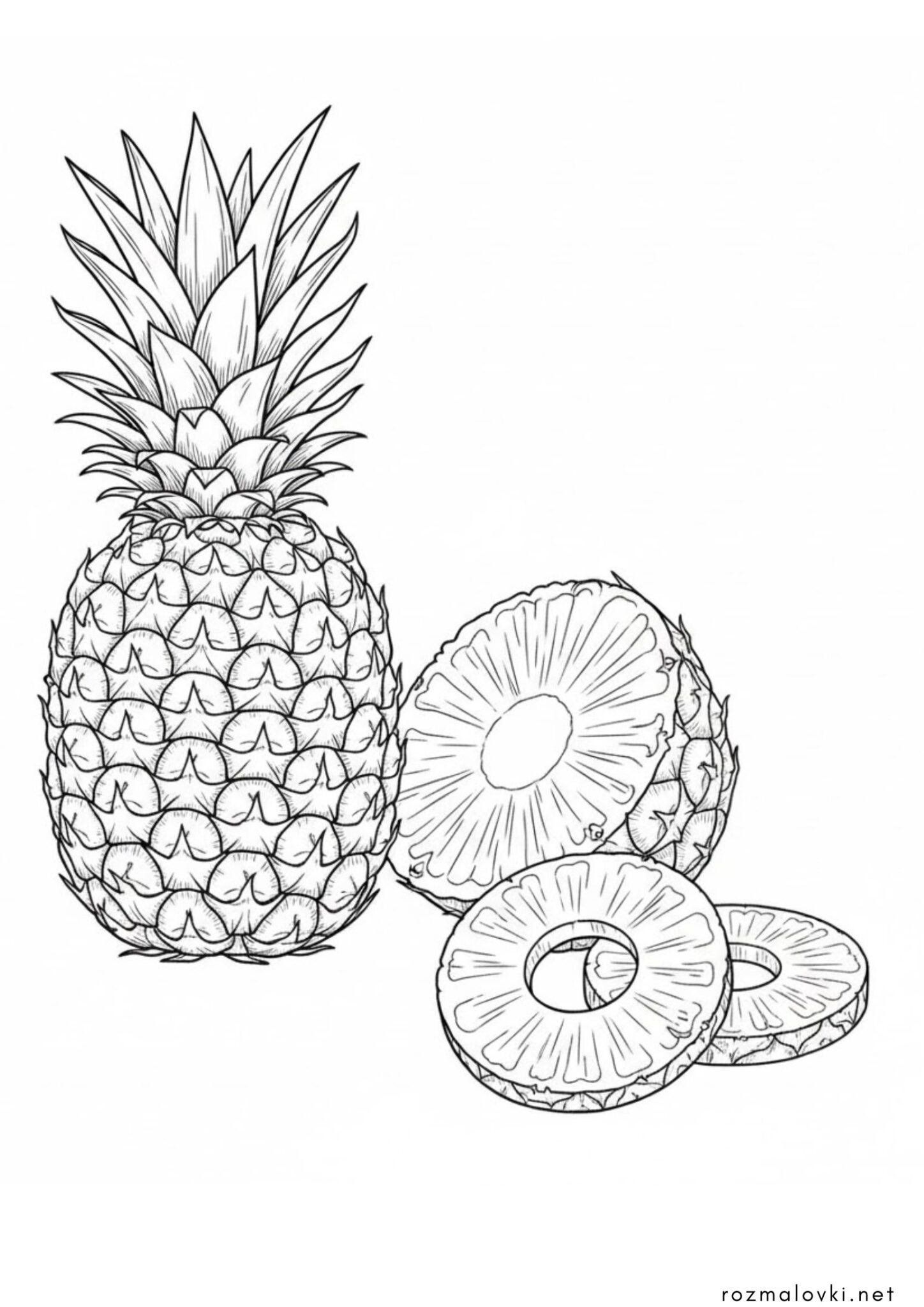 Раскраска Екзотичний фрукт Ананас