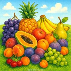 Розмальовки фруктів та ягід для дітей - роздрукувати безкоштовно А4, скачати розфарбовки