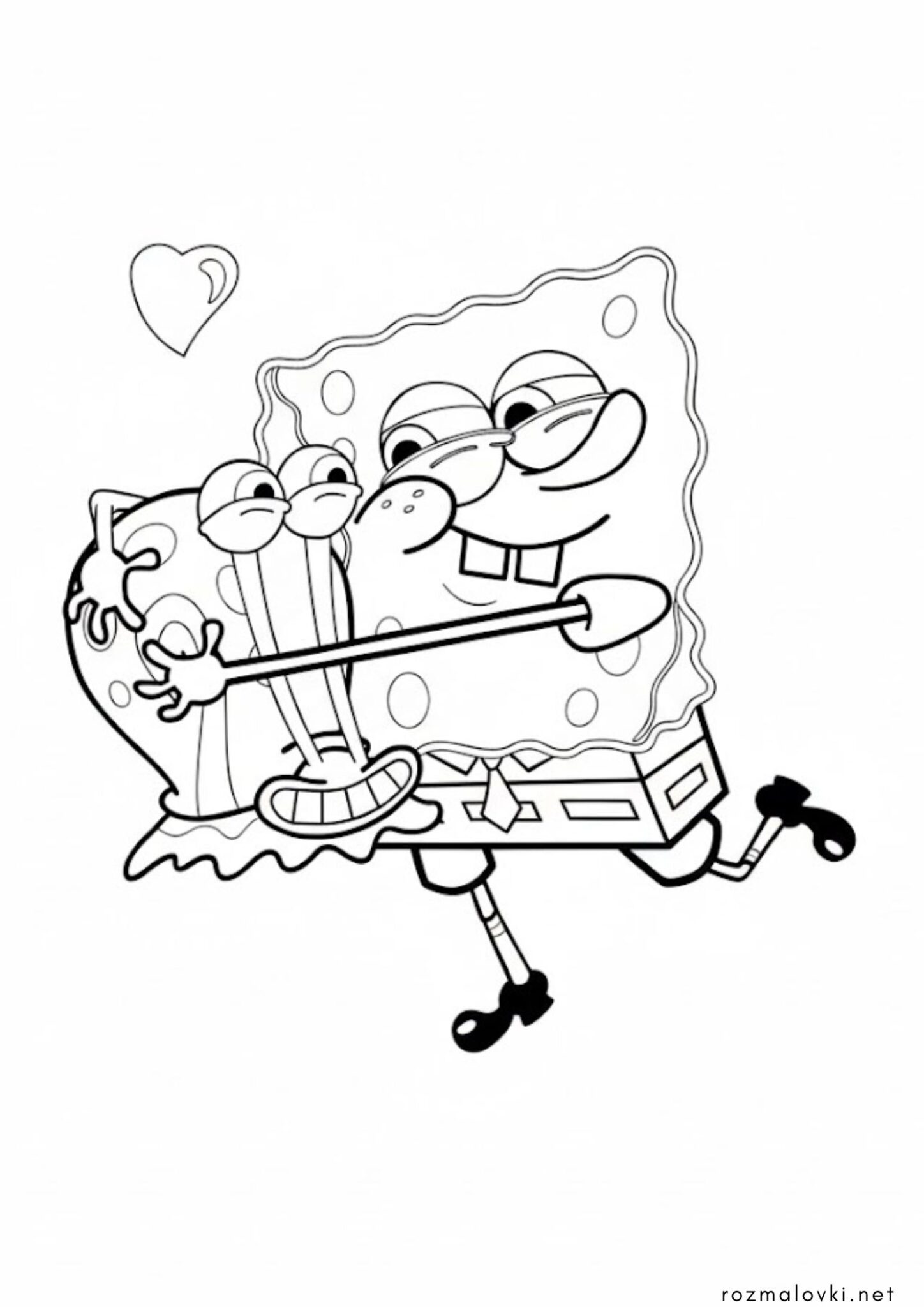 Раскраска Губка Боб та равлик Гері