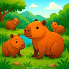 Розмальовки Капібар для дітей - Роздрукувати безкоштовно А4, скачати розфарбовки