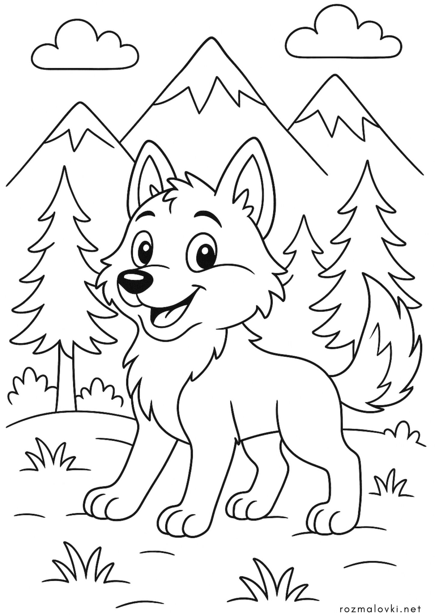 Раскраска Маленький вовк