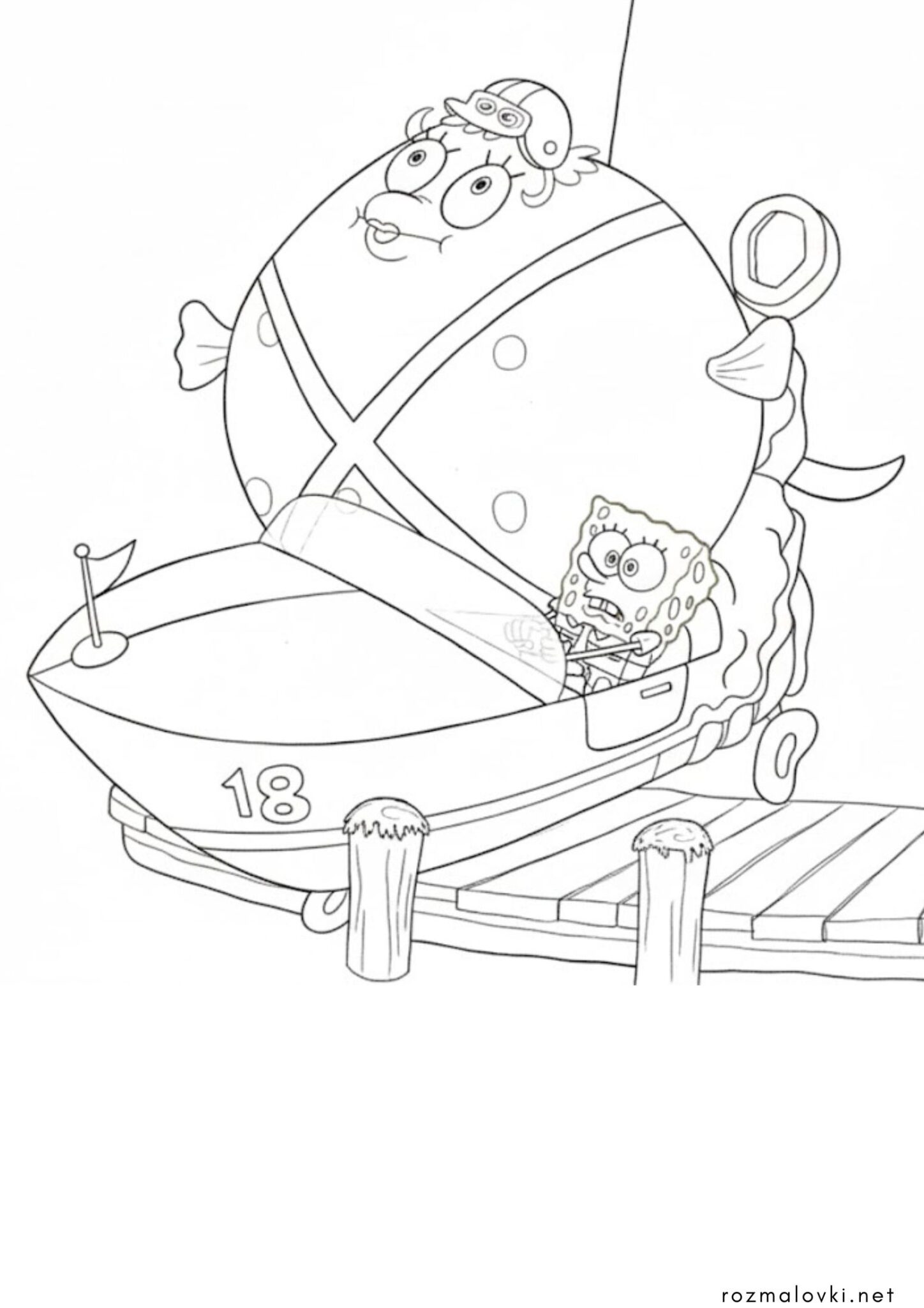 Раскраска Міссіс Пафф та Спанч Боб