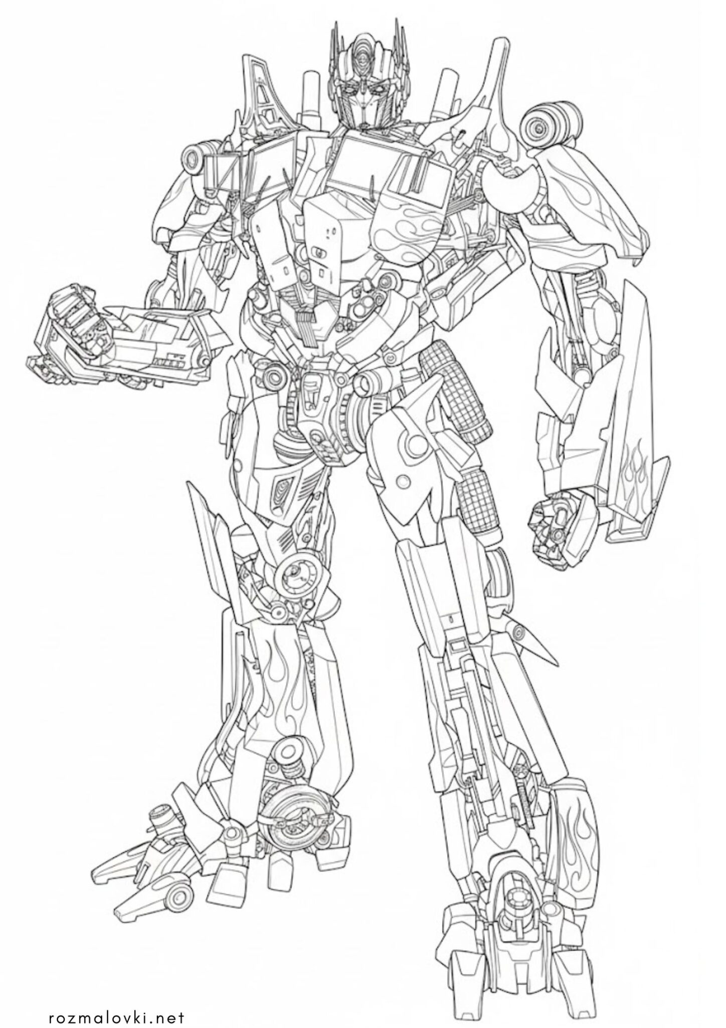 Раскраска Трансформер Оптімус Прайм