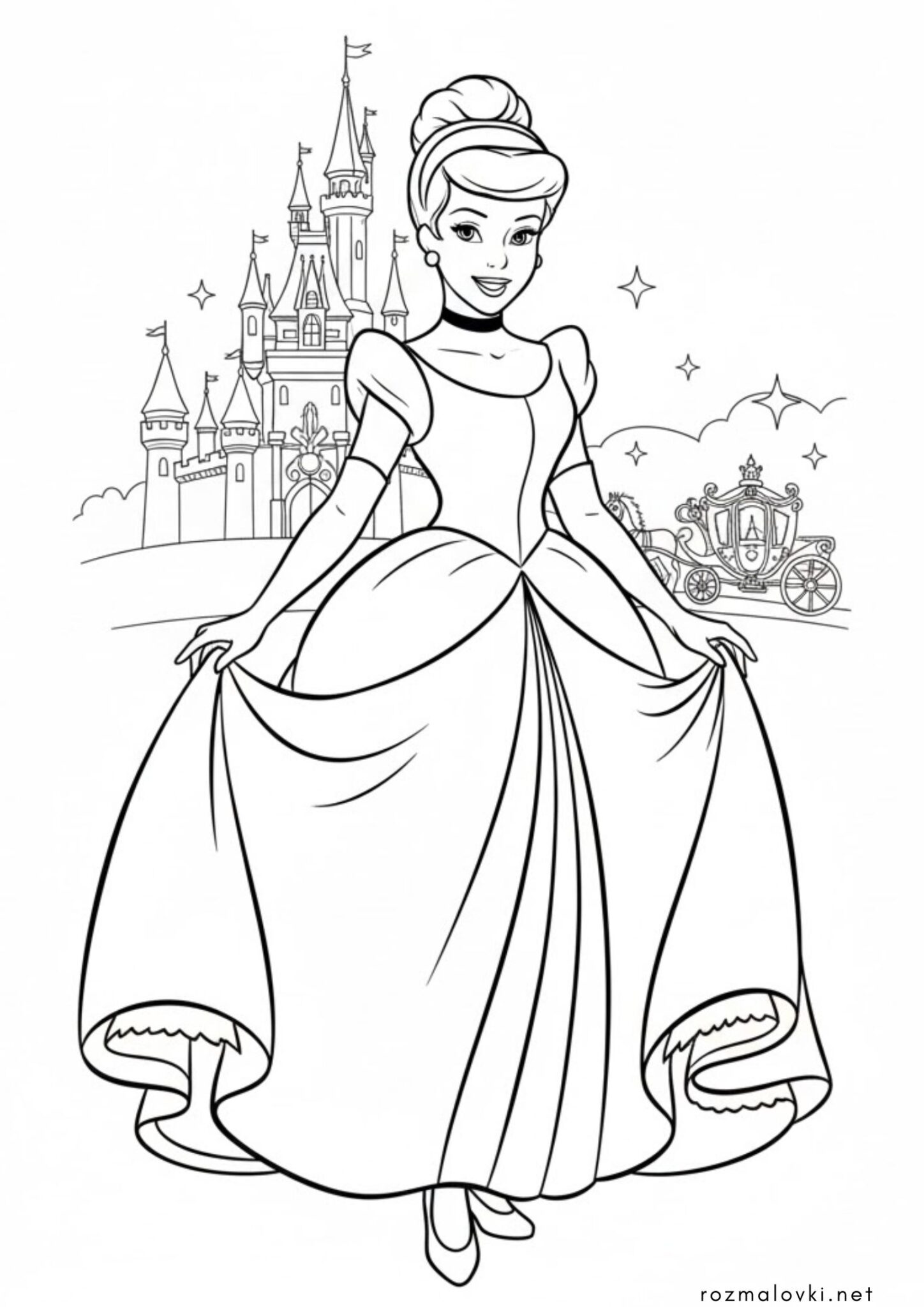Раскраска Принцеса Попелюшка