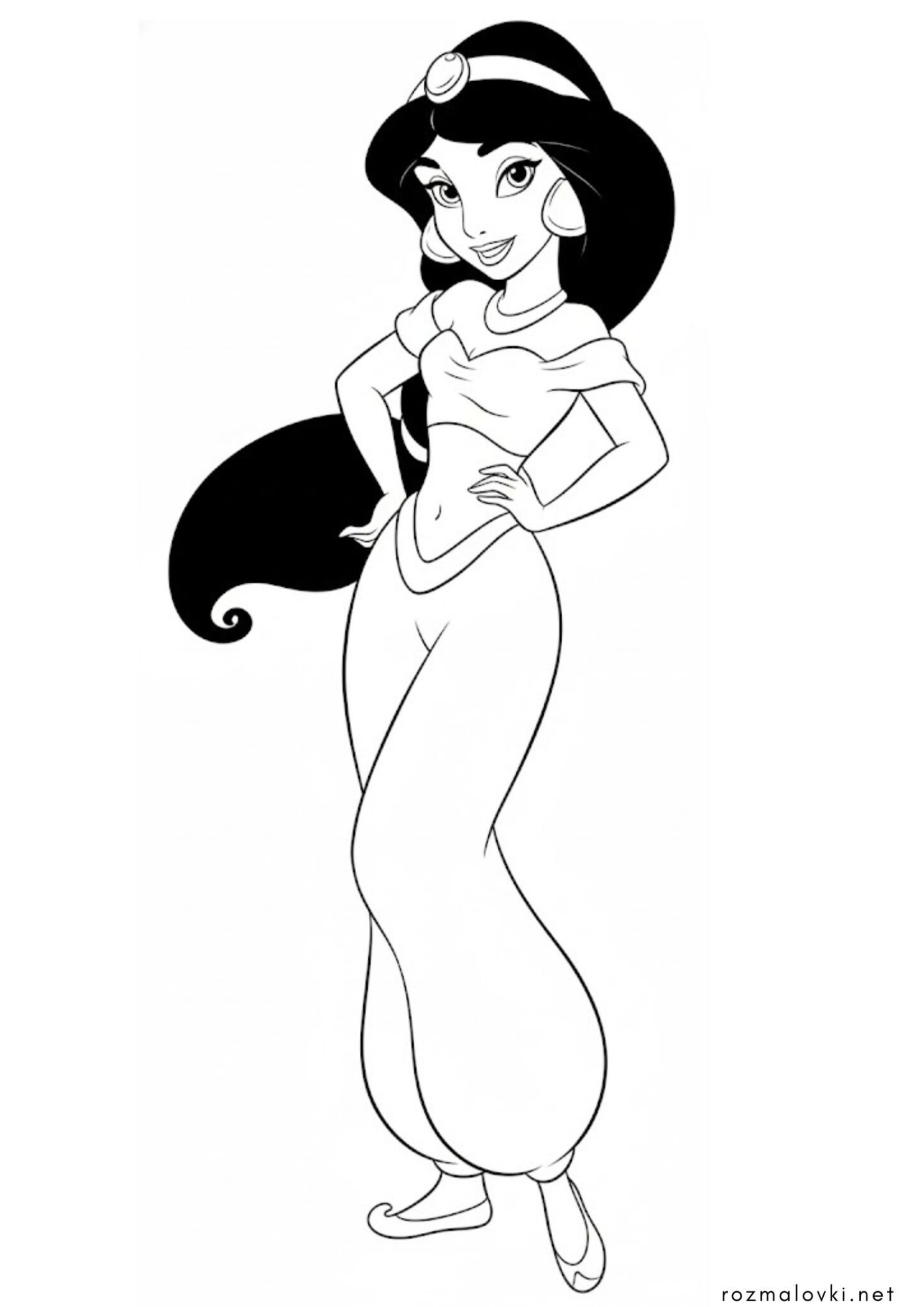 Раскраска Принцеса Жасмін (Аладдін)