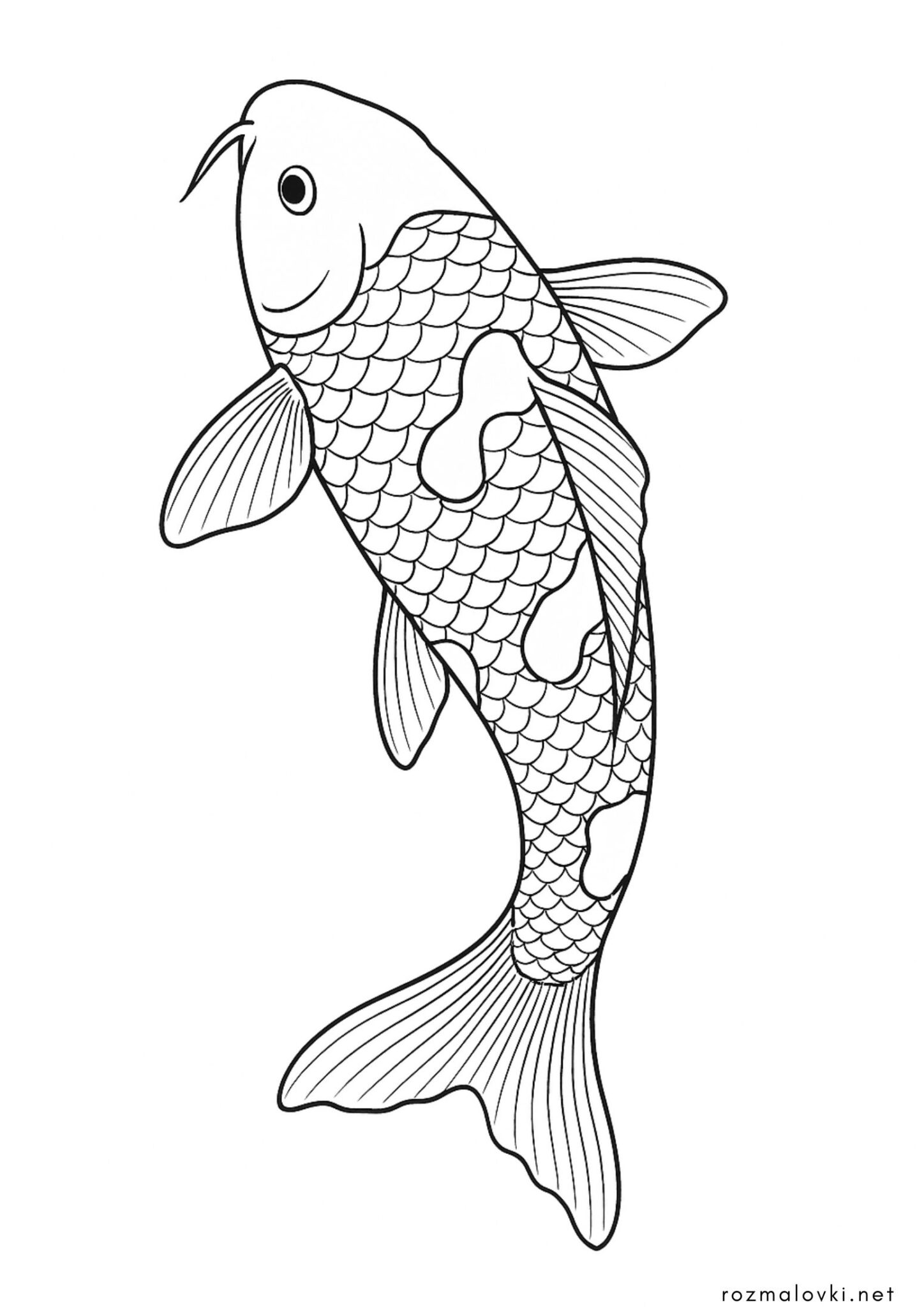 Раскраска Риба короп коі для акваріуму