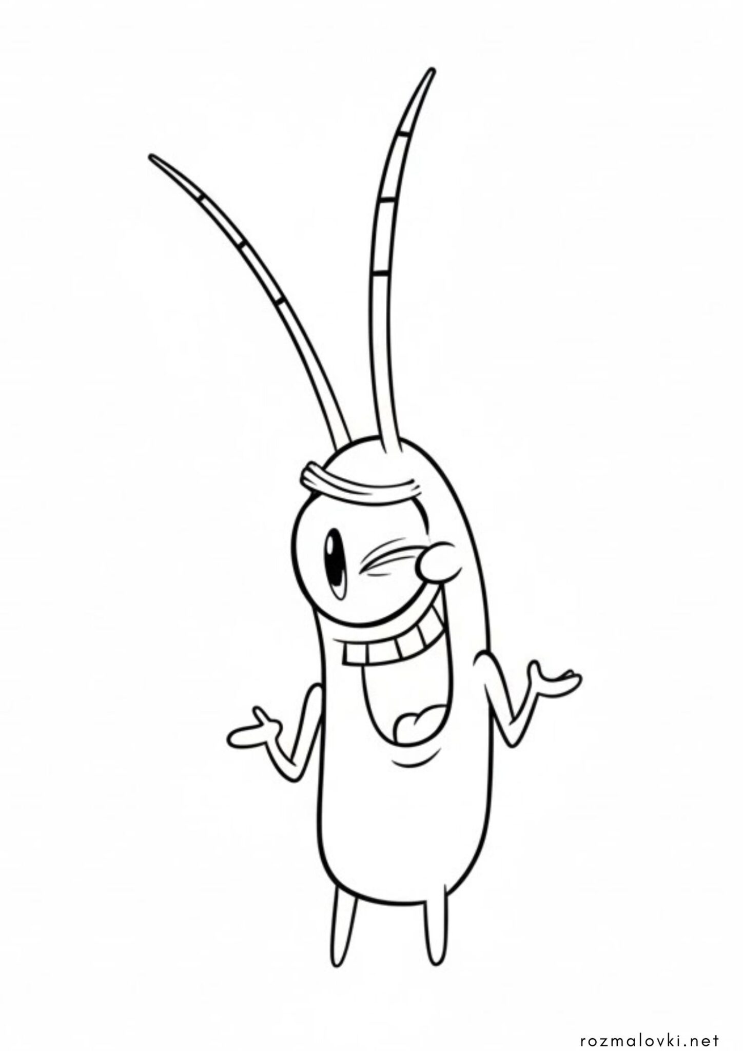 Раскраска Шелдон Планктон (Губка Боб)