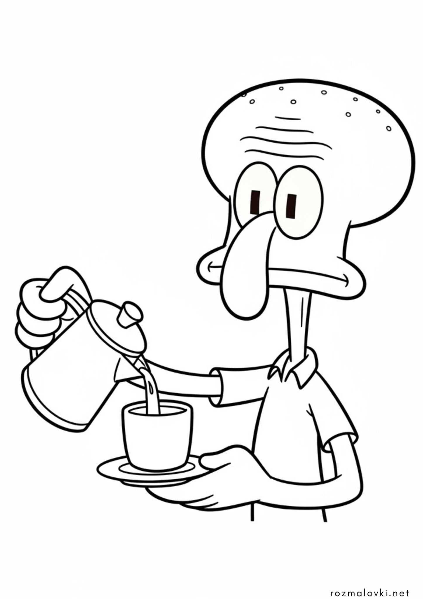 Раскраска Сквідвард Тентаклс з Губки Боба