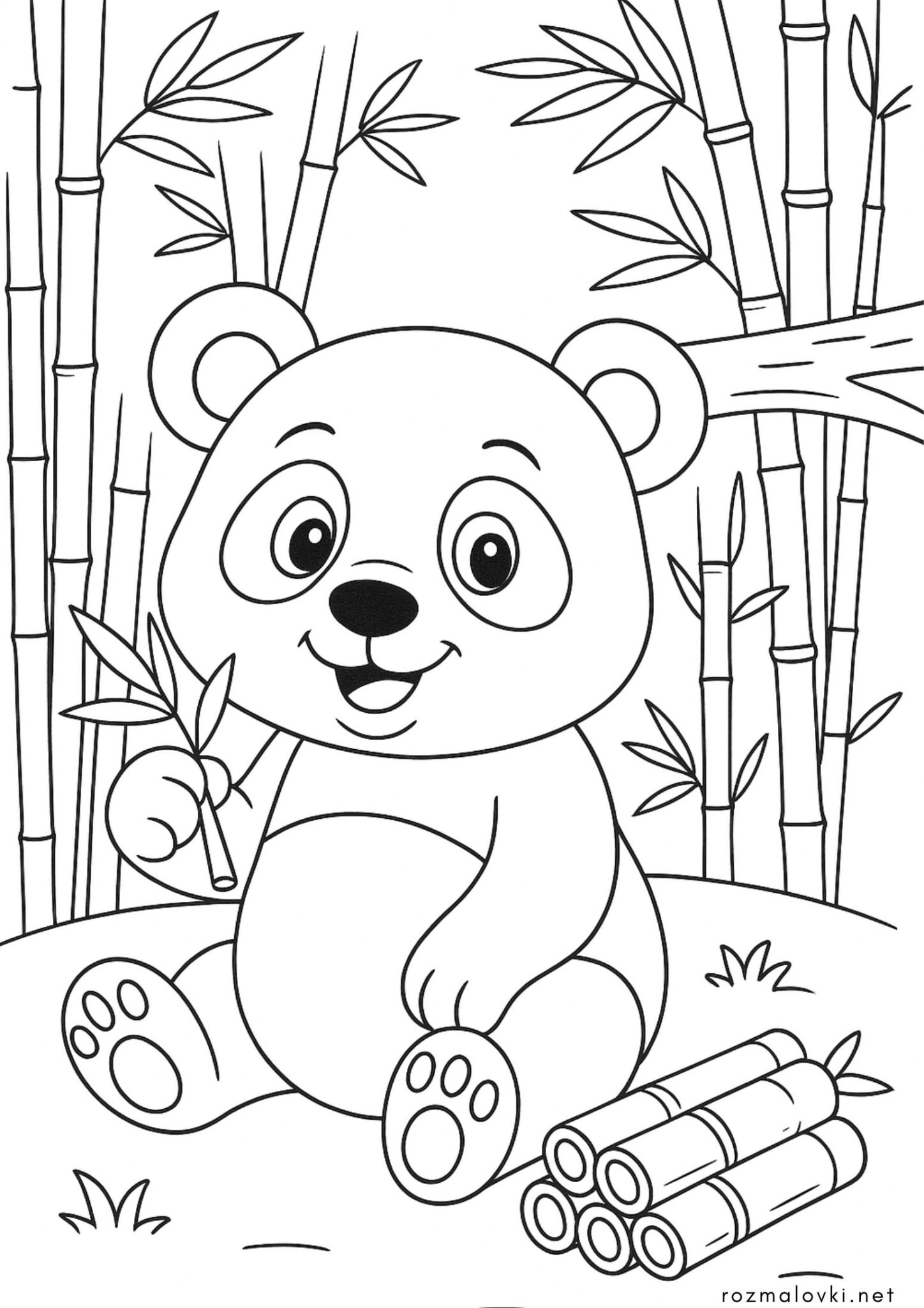 Раскраска Ведмедик Панда