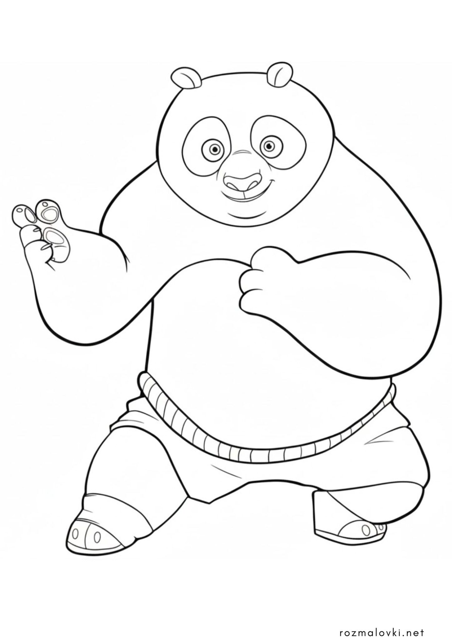 Раскраска Ведмідь панда Кунг-фу