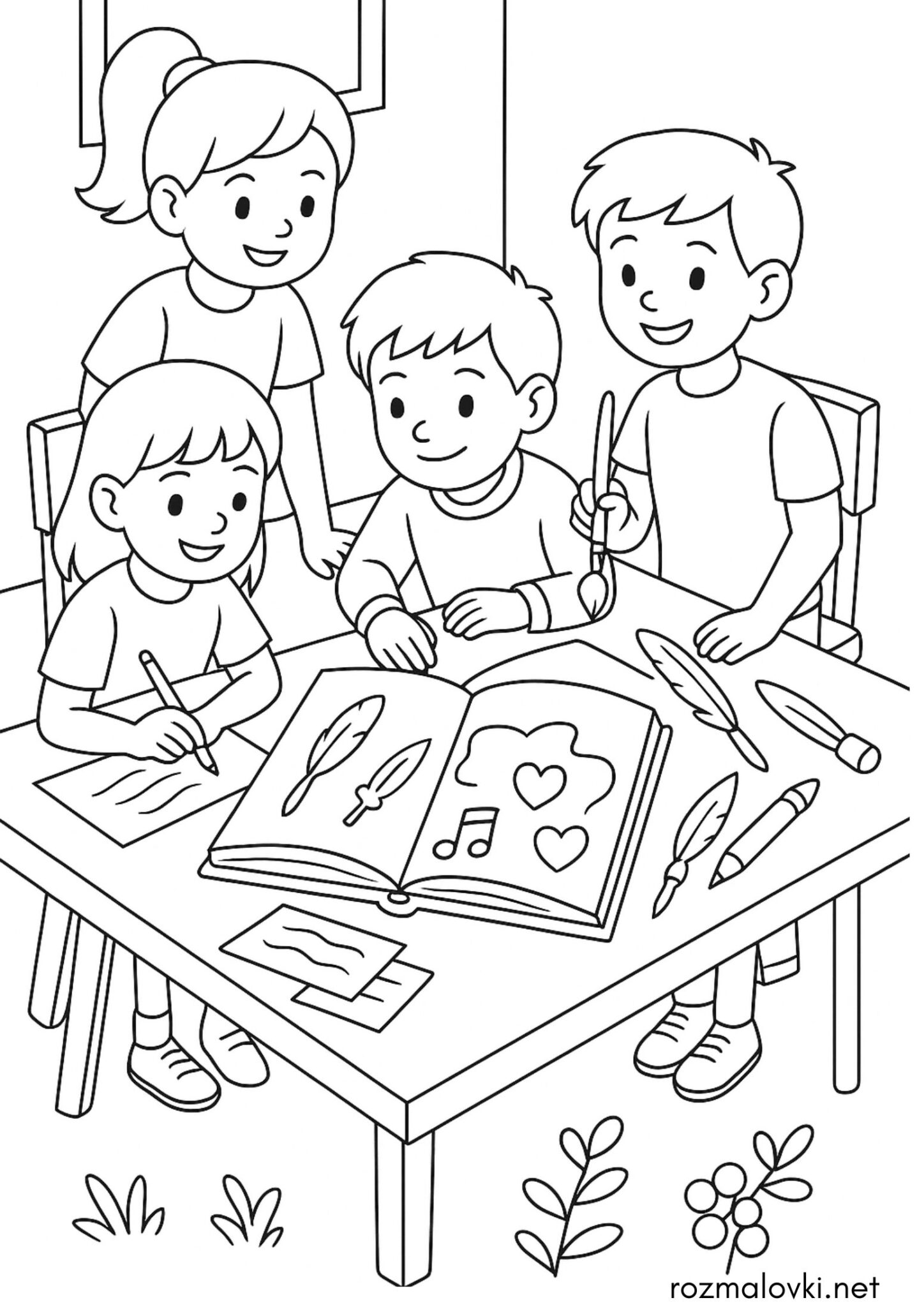 Раскраска До дня української писемності – Мовна майстерня