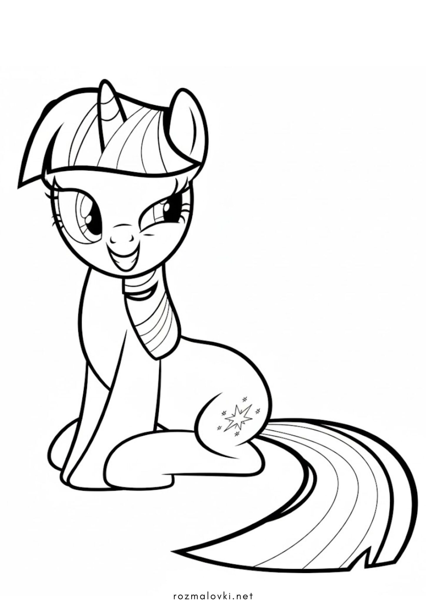 Раскраска Сутінкова Іскорка підмигує (Май ЛІтл Поні )