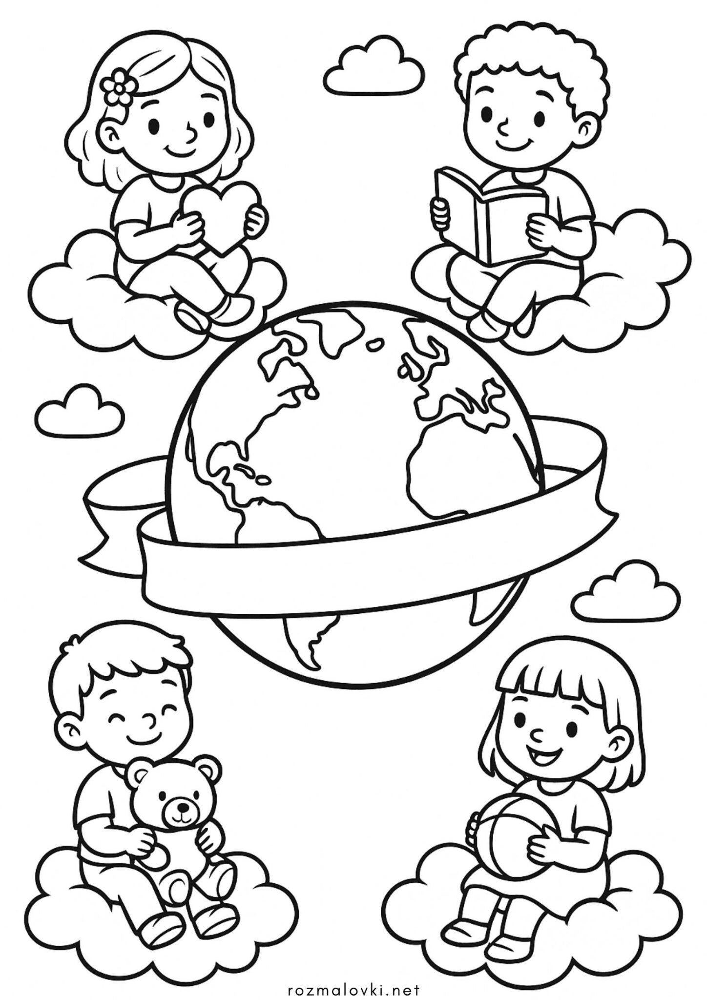 Розмальовка  Всесвітній день захисту дітей