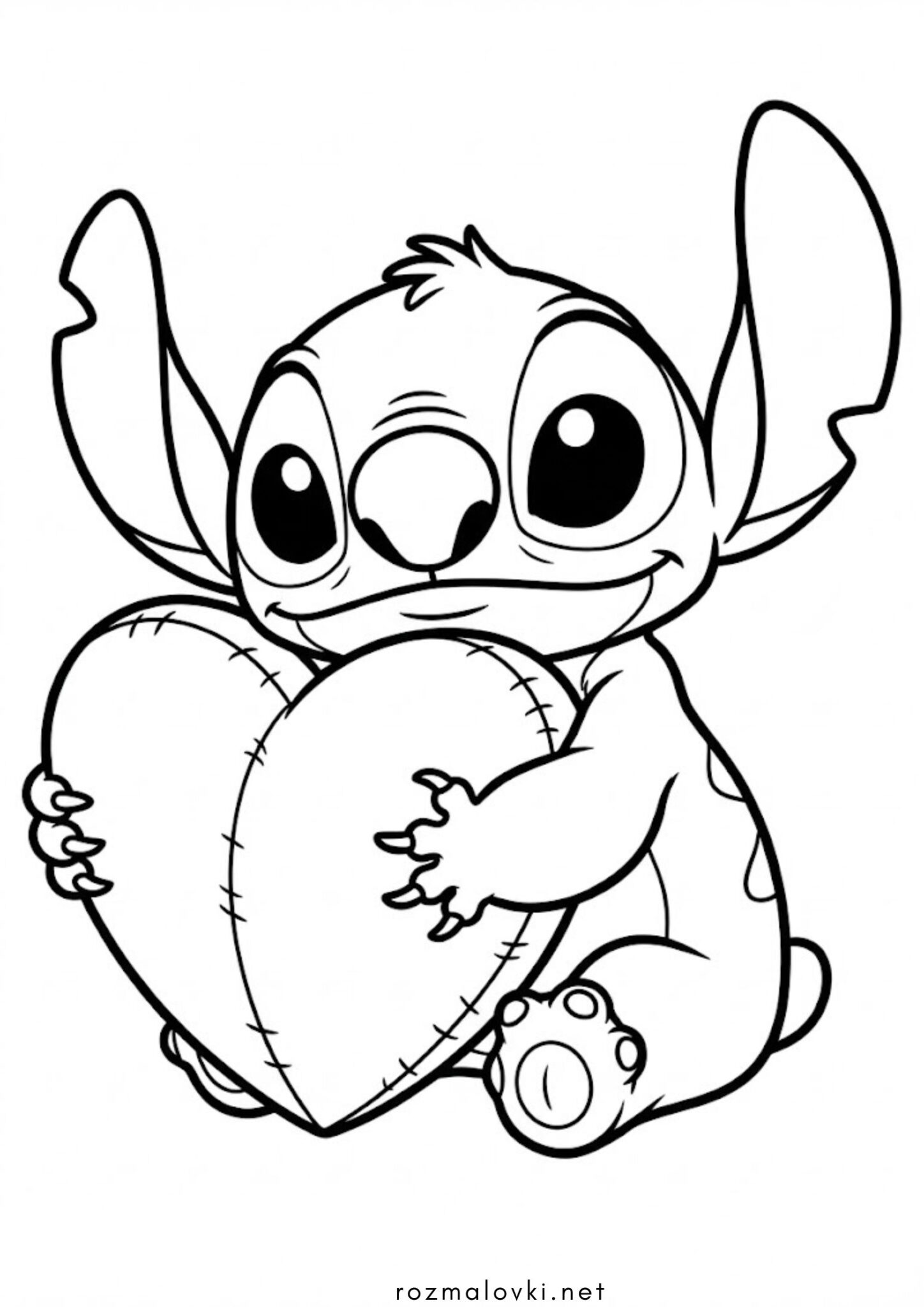 Раскраска До дня святого Валентина – Стіч з серцем