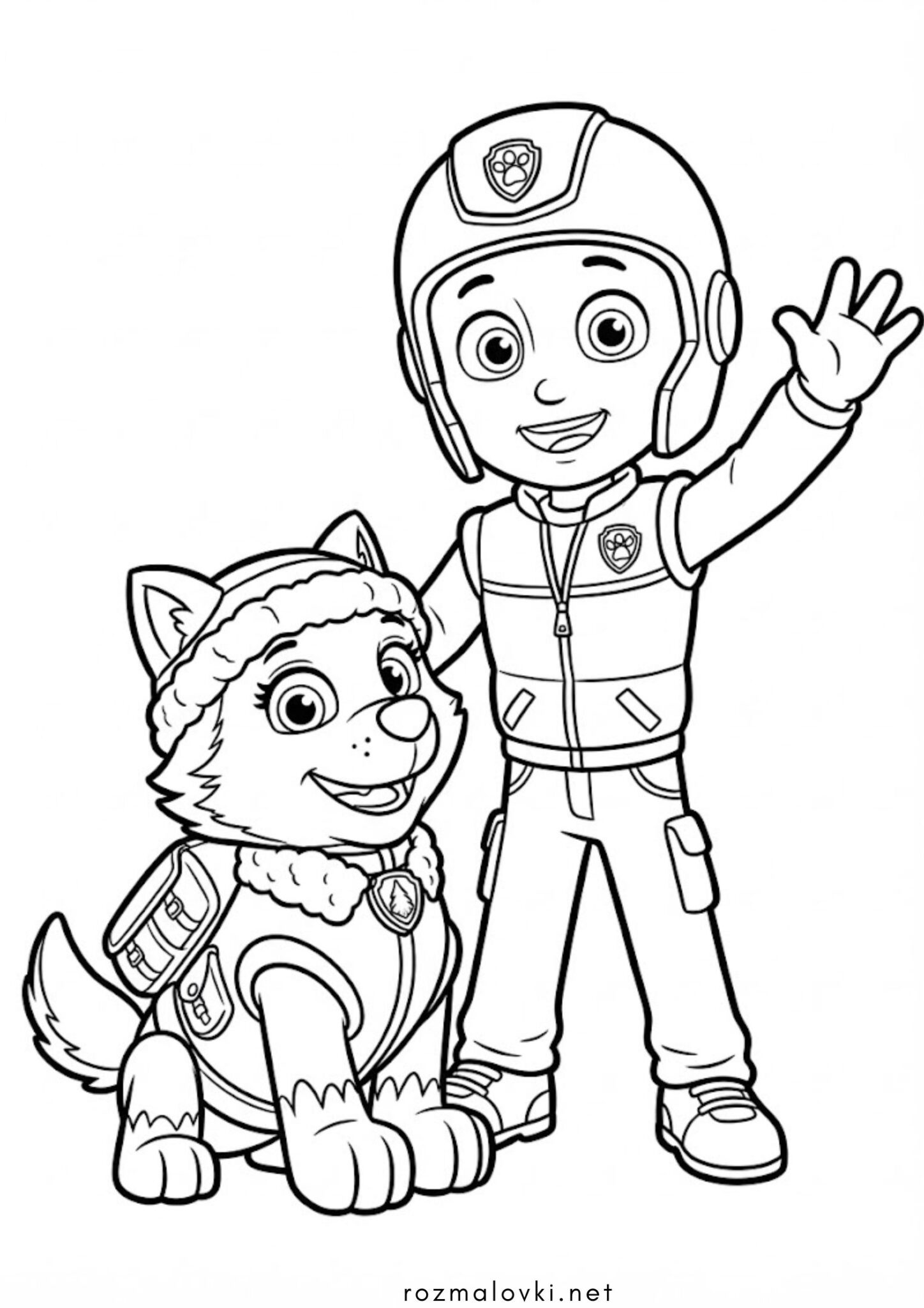 Раскраска Еверест і Райдер (Щенячий патруль)