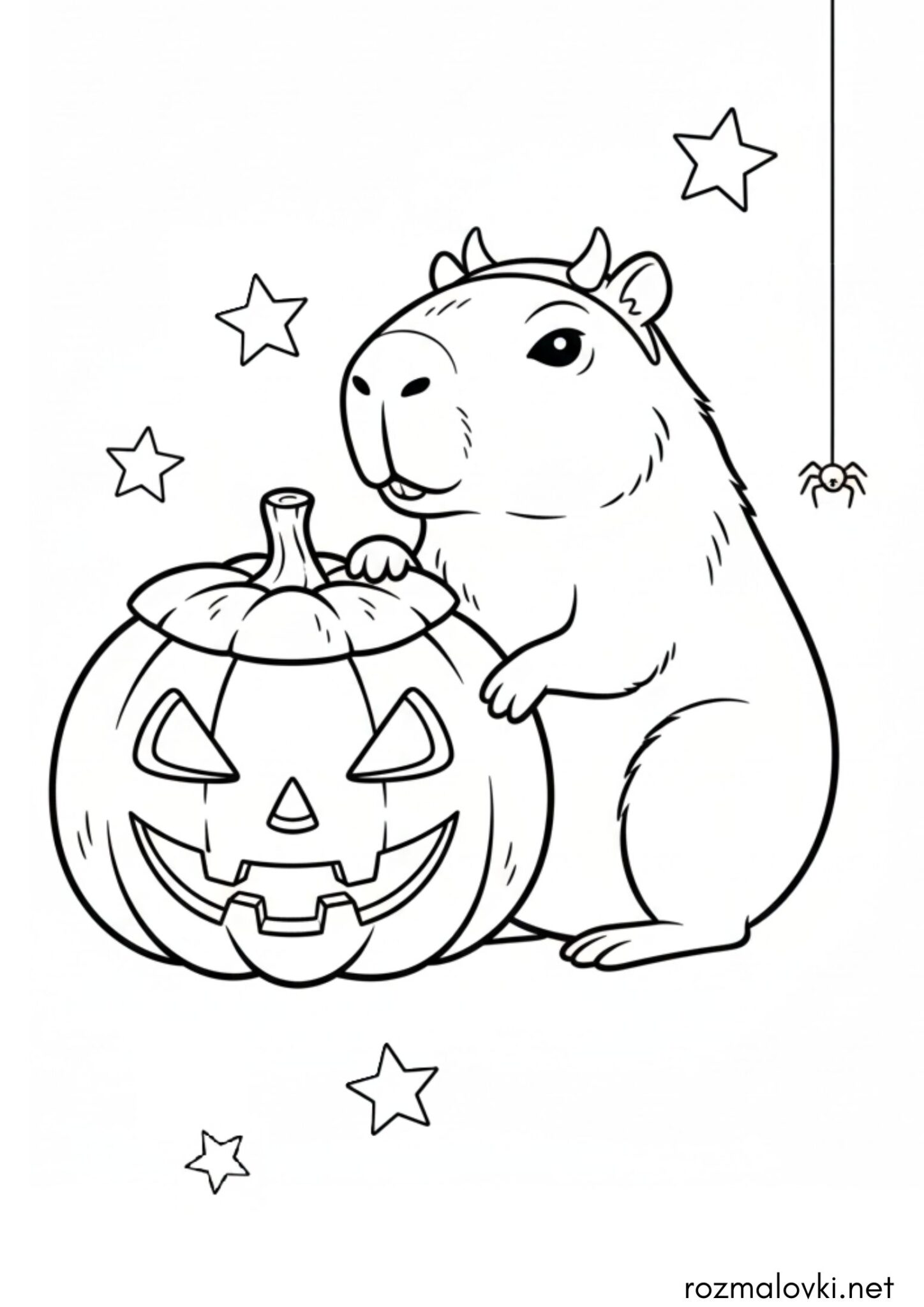 Раскраска Капібара готується до Хелловіна