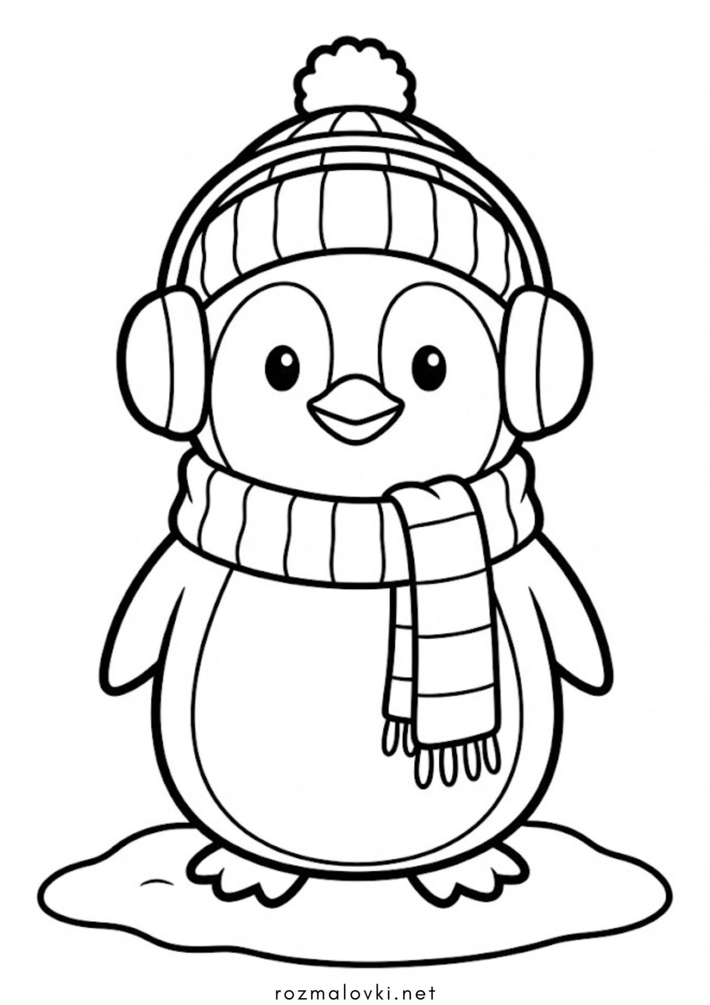 Раскраска Кумедний пінгвін