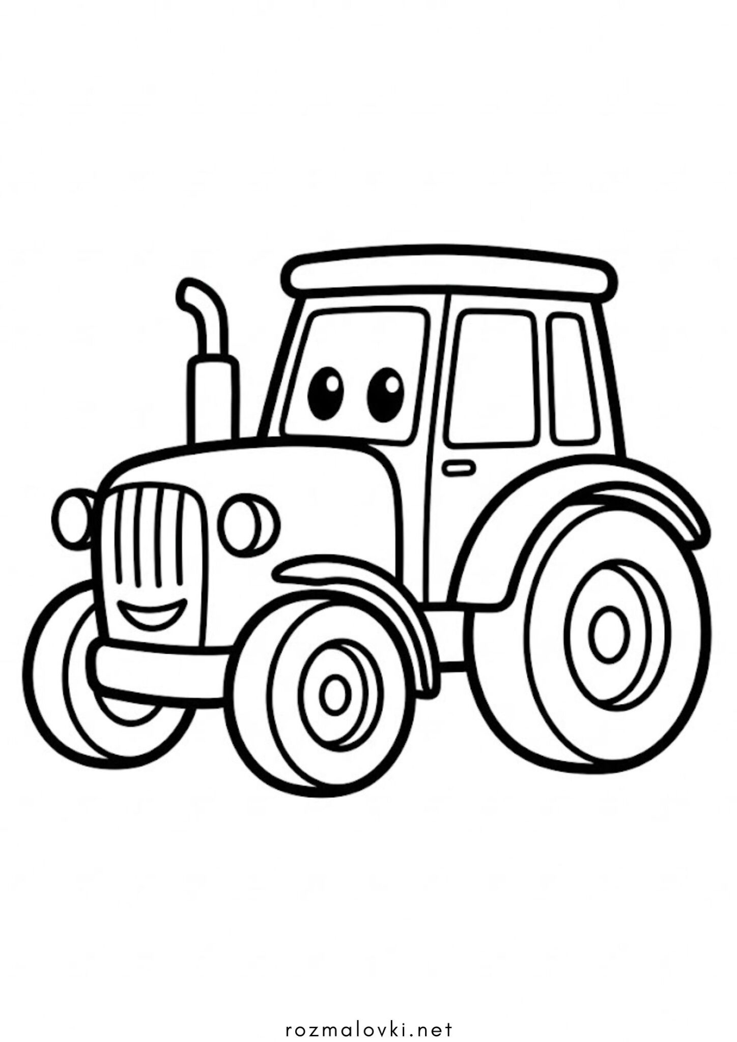 Раскраска Легкий трактор для малечі