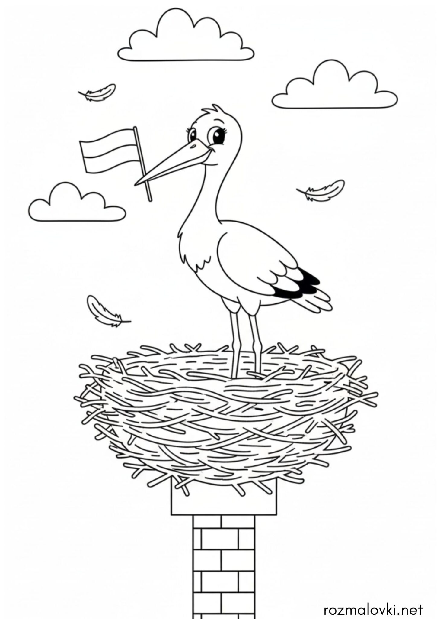 Раскраска День Незалежності України — Лелека