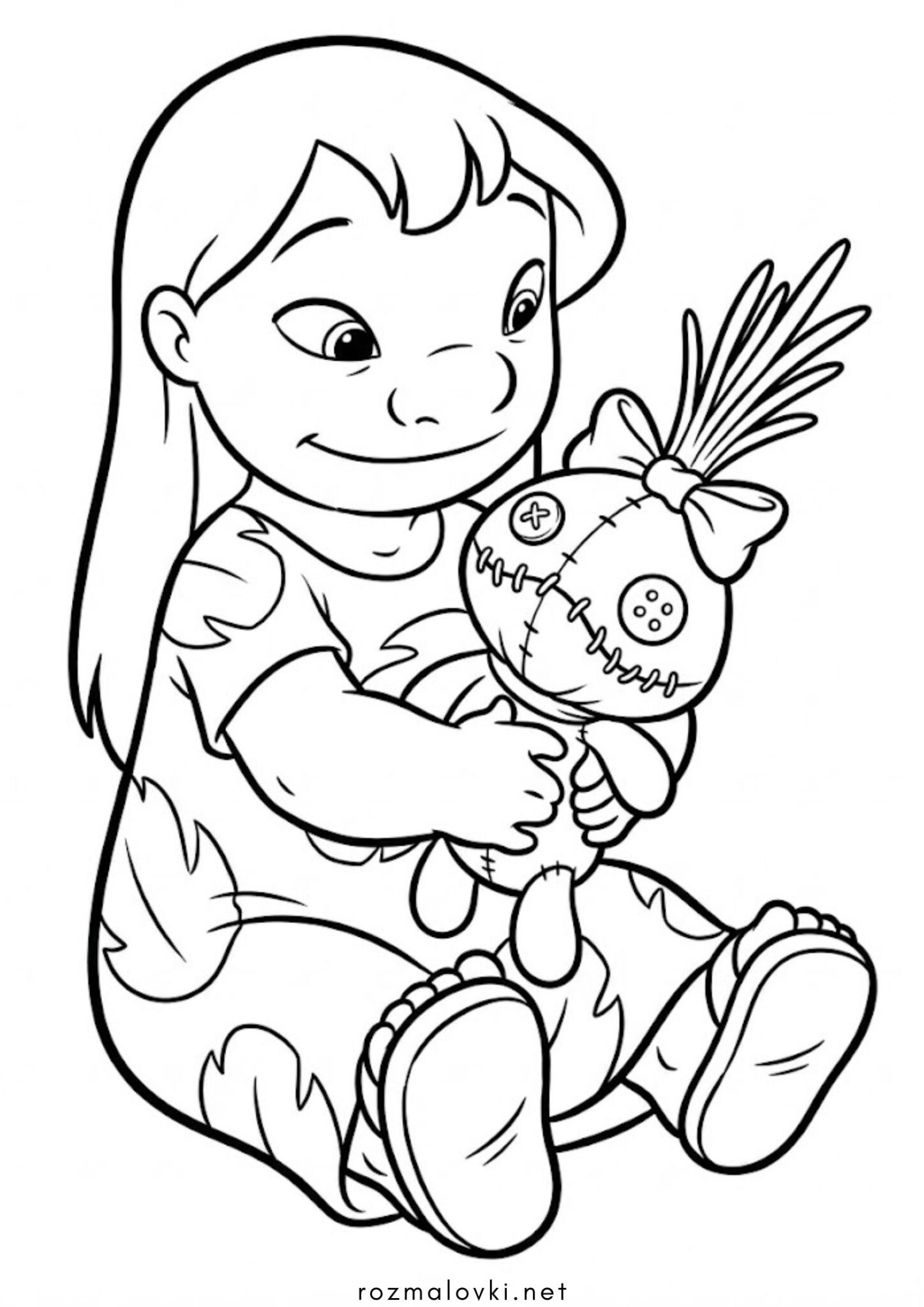 Раскраска Ліло з куклою Жужжа Скрамп (Scrump)