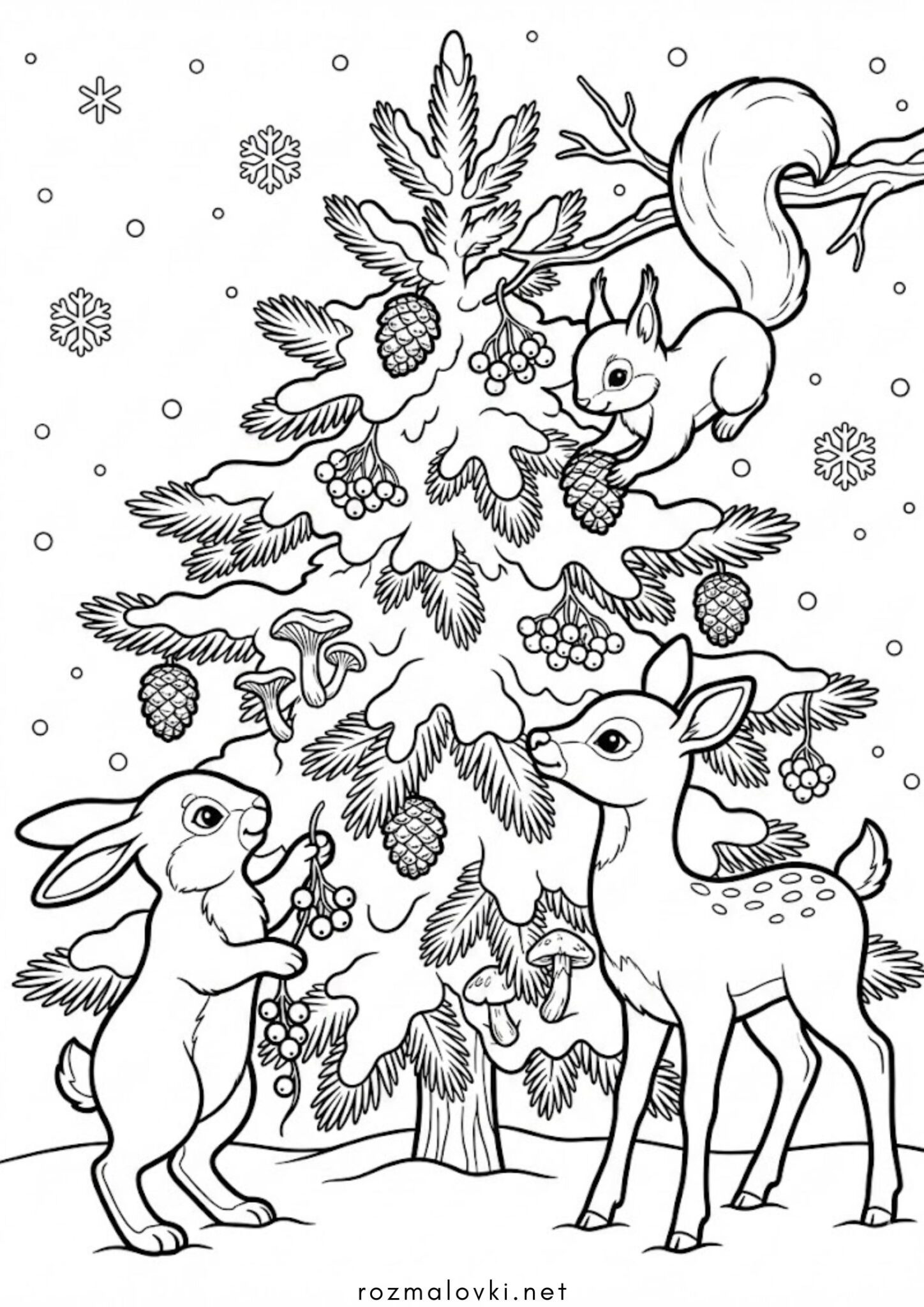 Раскраска Лісове Різдво