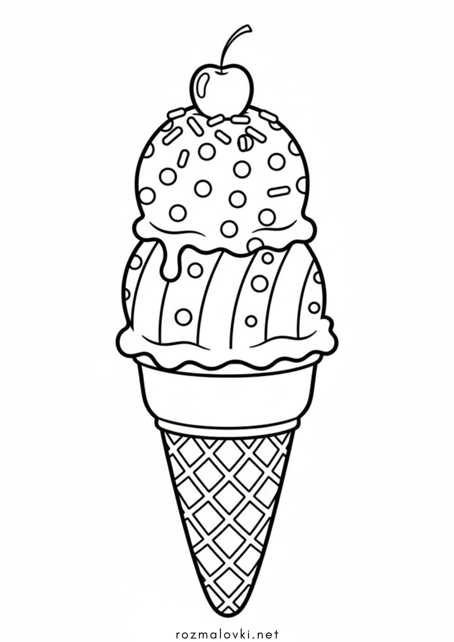 Раскраска Морозиво 2 кульки