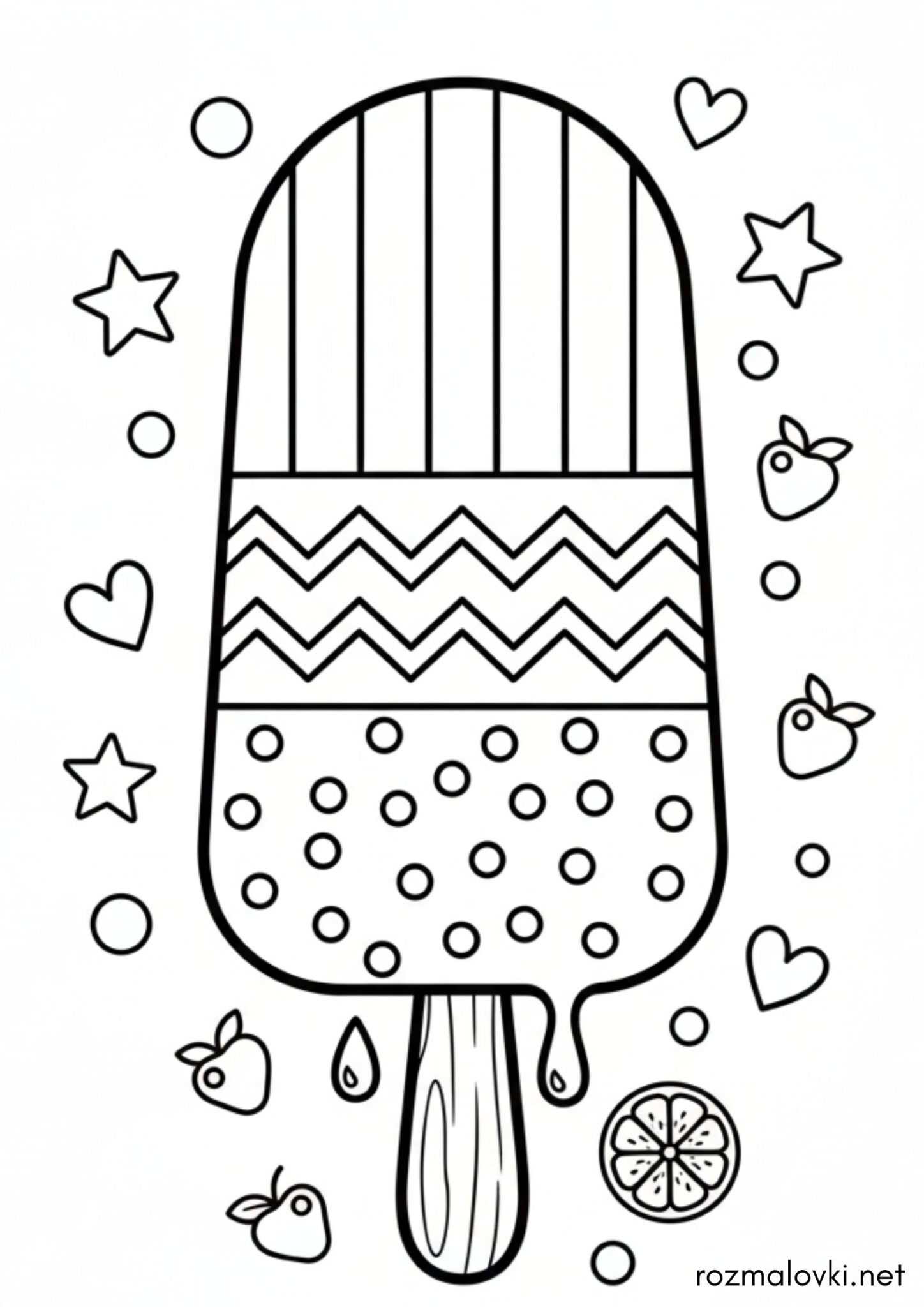 Раскраска Морозиво на паличці