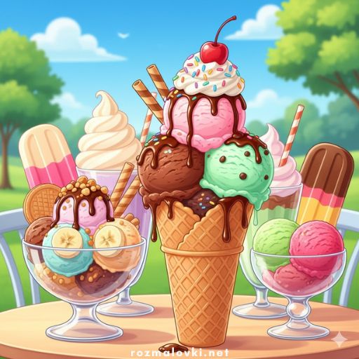 Розмальовки Морозиво 🍧