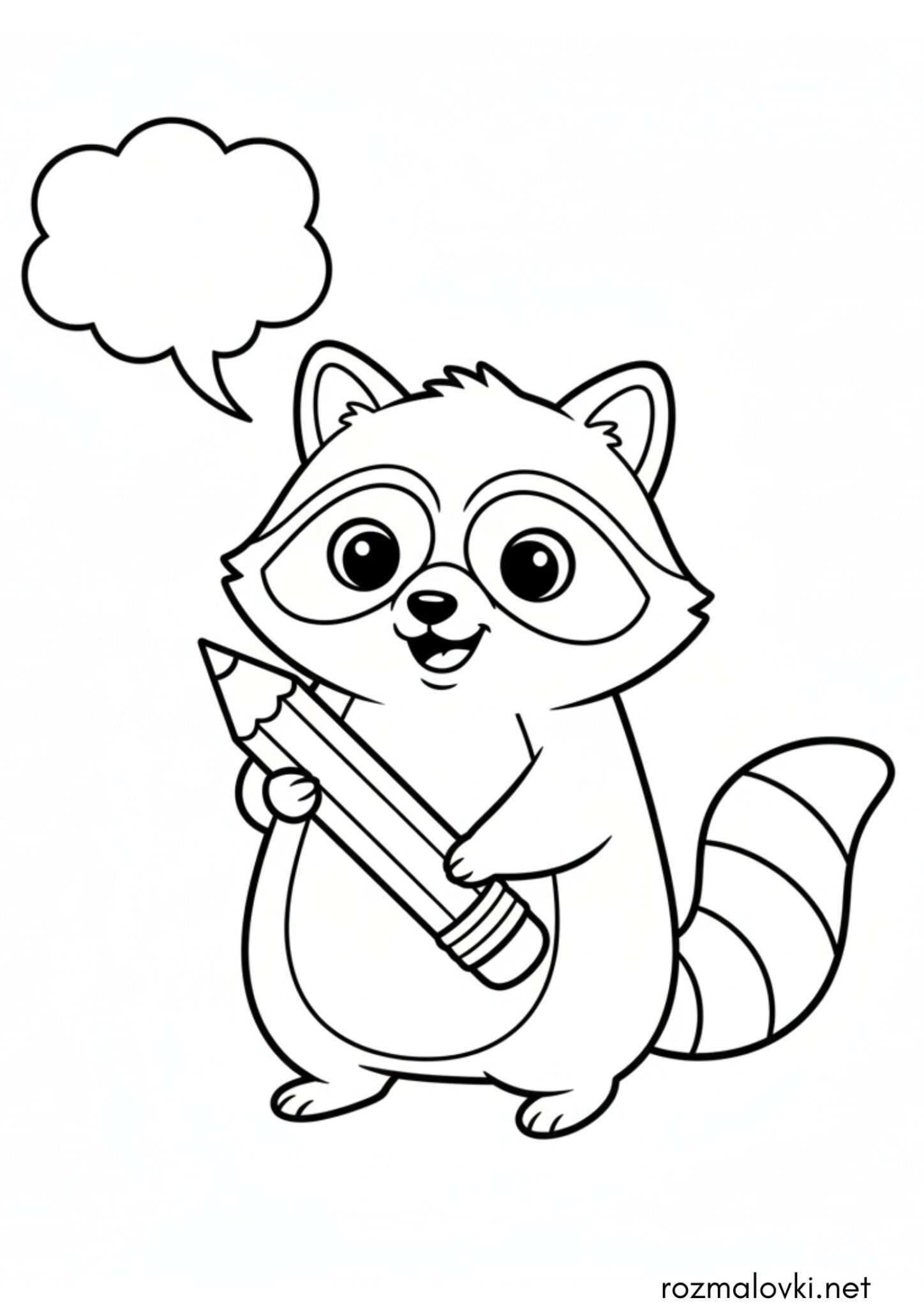 Раскраска Мультяшний єнот