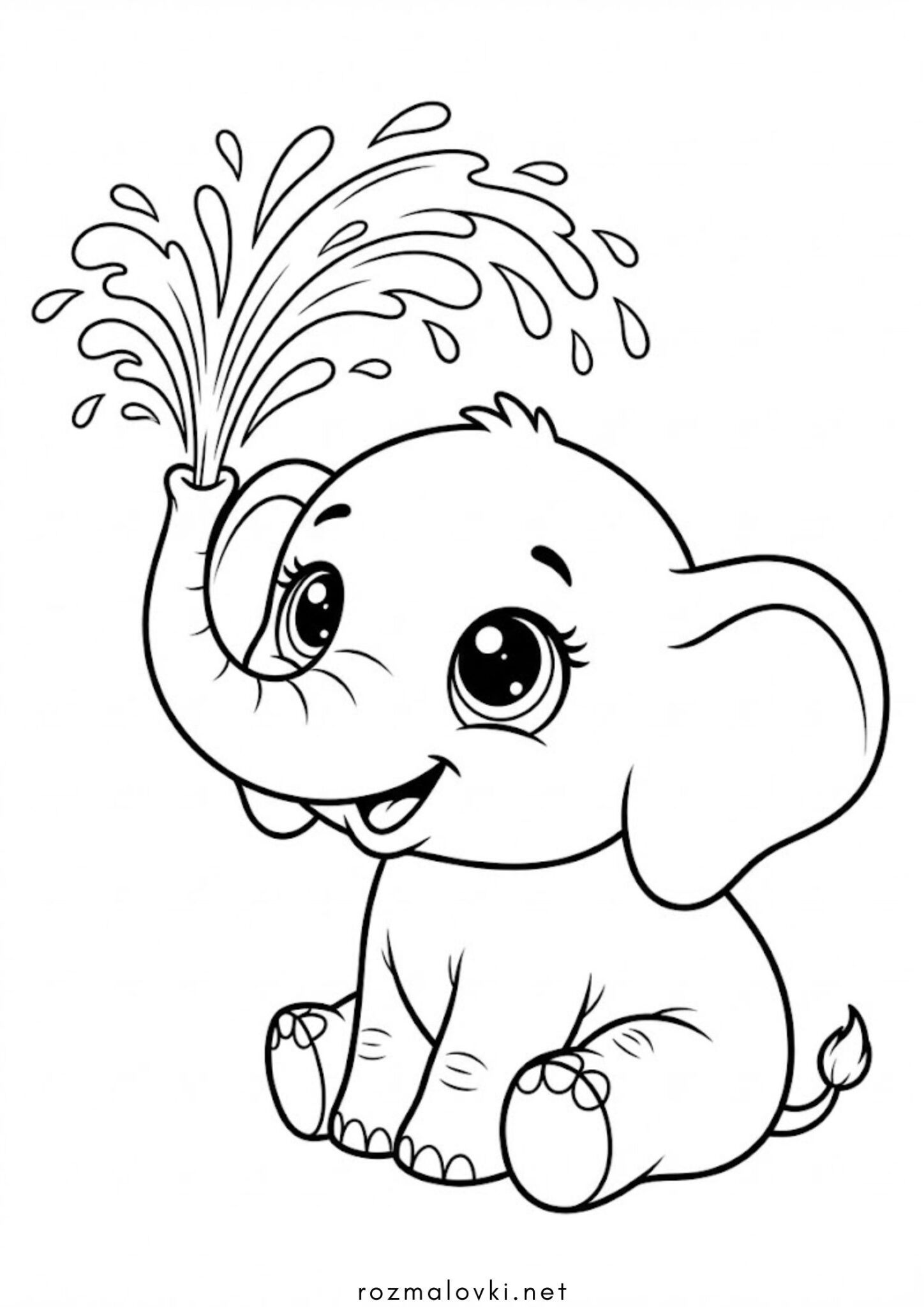 Раскраска Миле слоненя