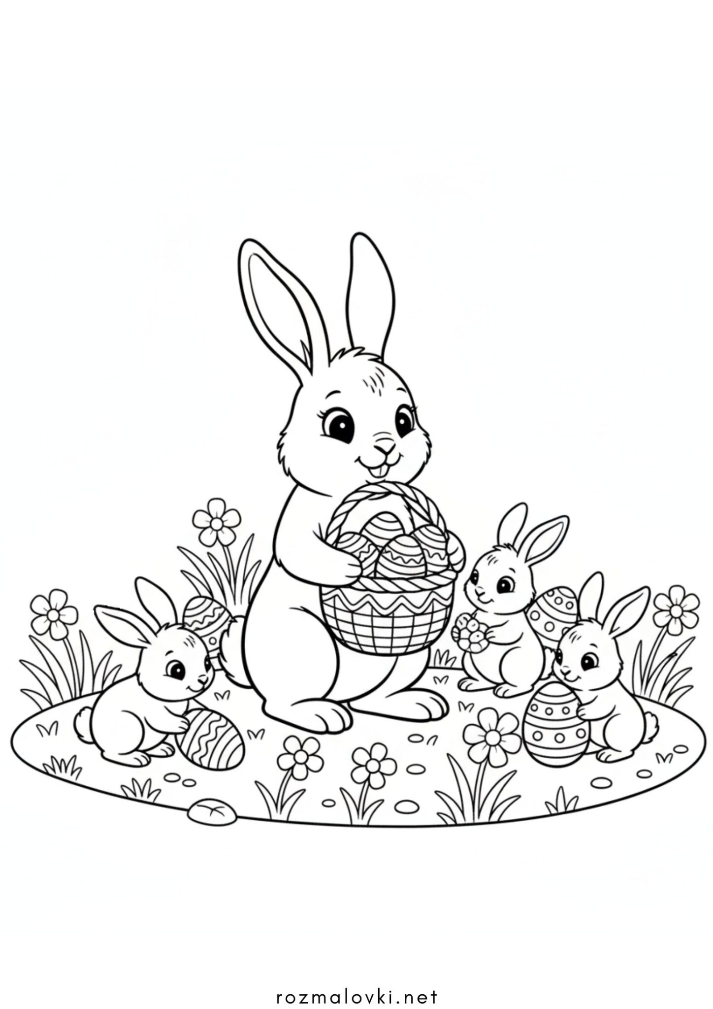 Раскраска Пасхальні кролики