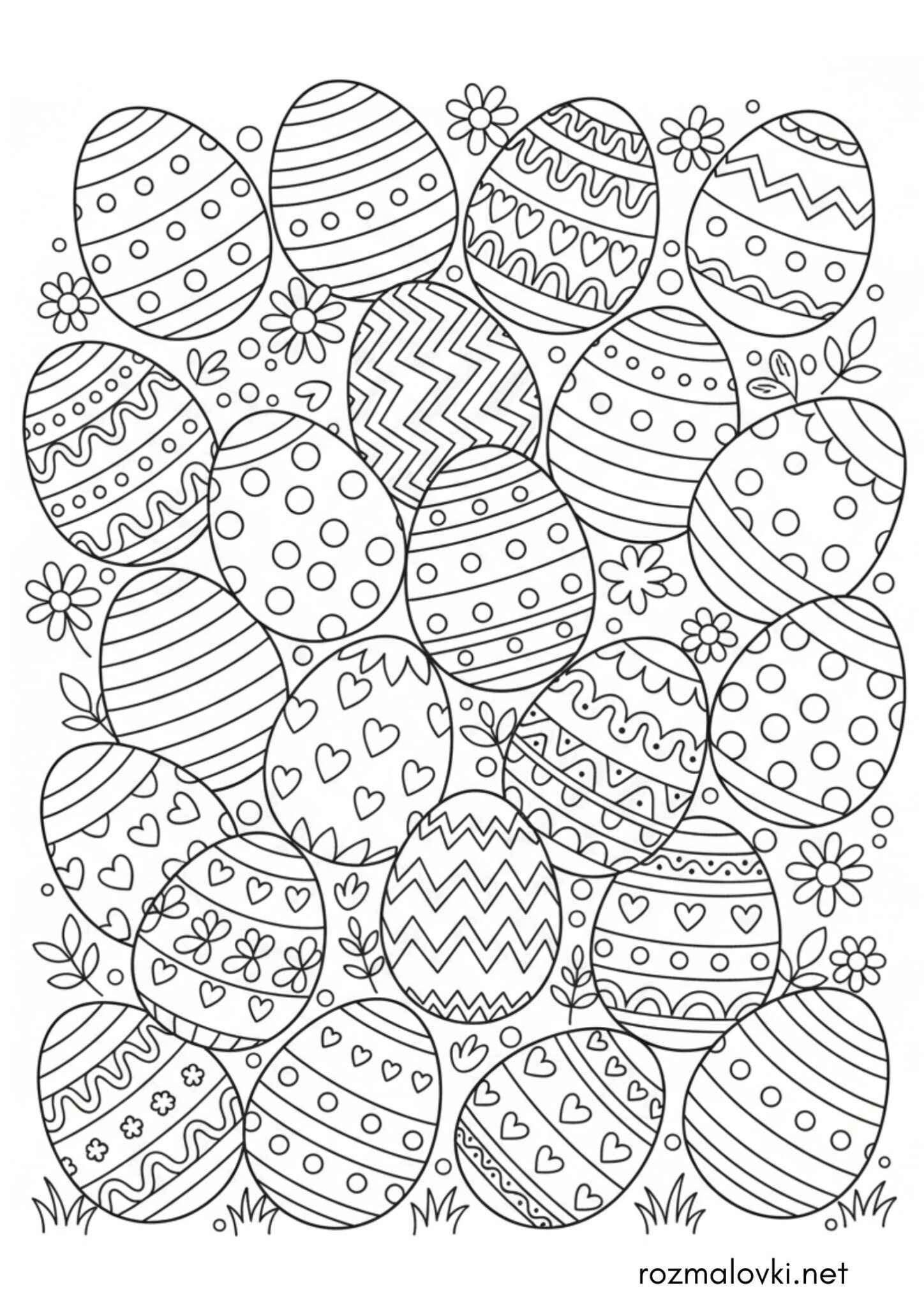 Раскраска Пасхальні яйця