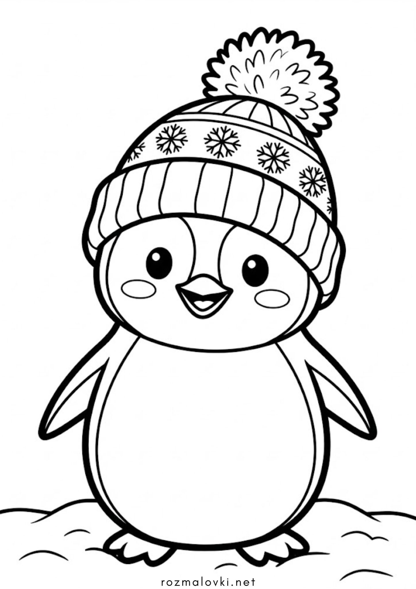 Раскраска Пінгвін у шапці