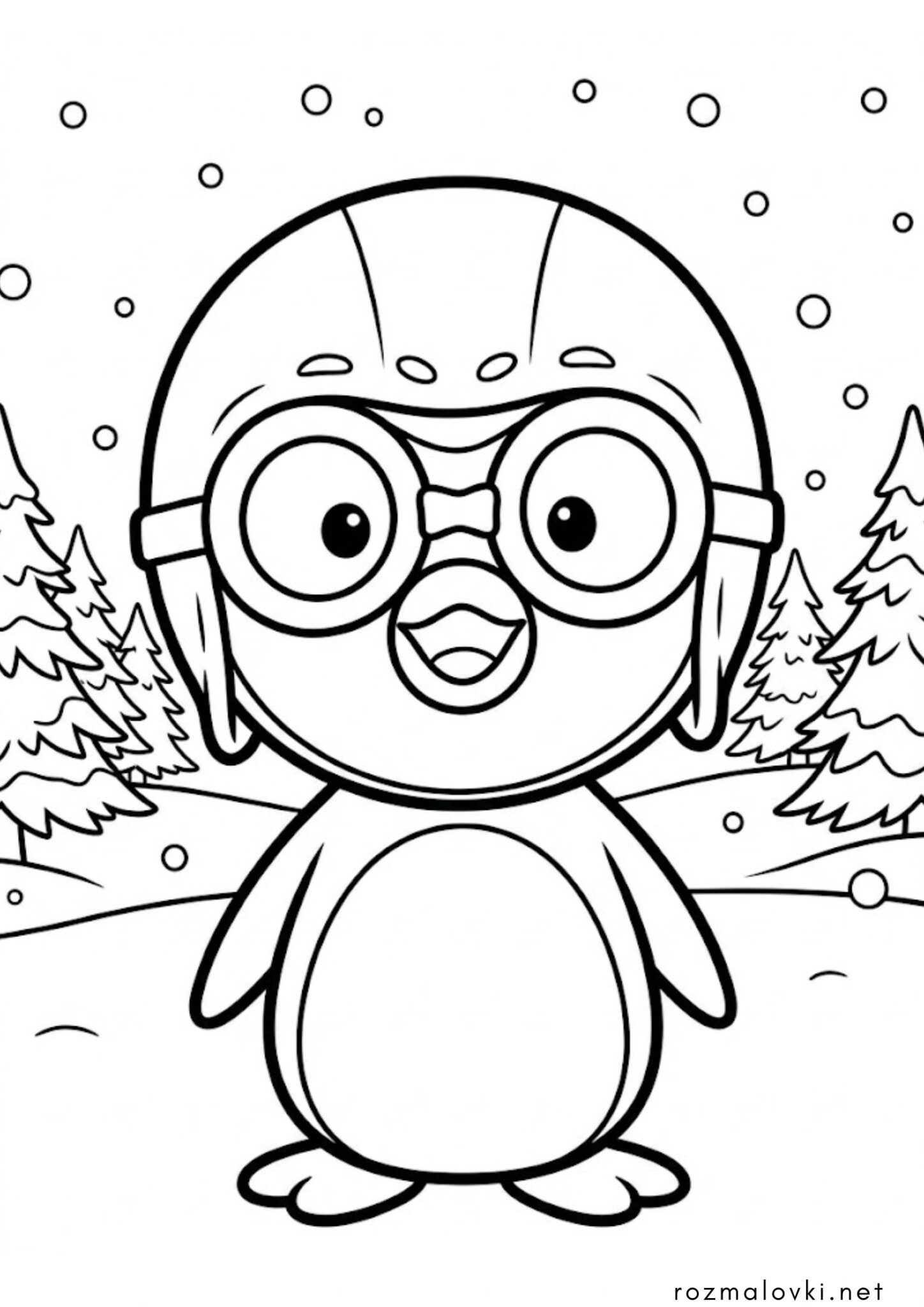 Раскраска Пінгвінчик Пороро