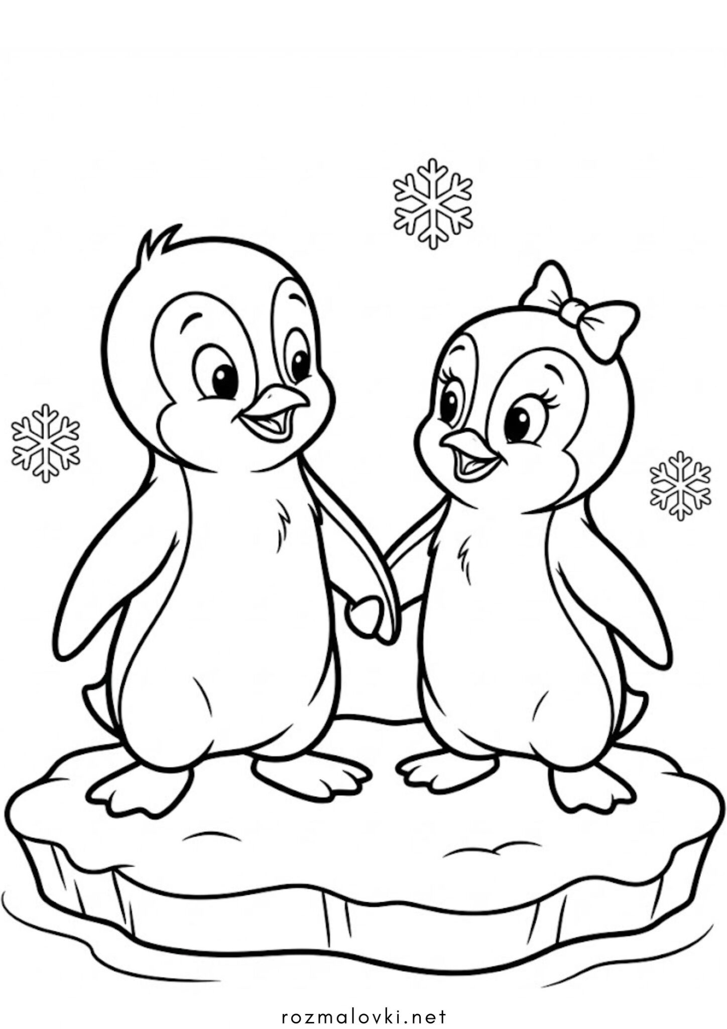 Раскраска Пінгвіни Лоло и Пепе